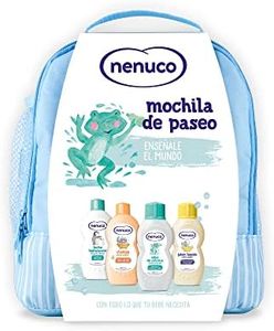 Nenuco Pack Bebé Mochila de Paseo color azul, contiene colonia, jabón, champú y leche hidratante, 4 productos x 200 ml