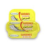 Seahath Sardines in Veg Oil 125gm Pack of 12 Canned Sardine Balanced & Nutritious, Sardines in Vegetable Oil, Ready to Eat Whole Fish for Curries & Rice