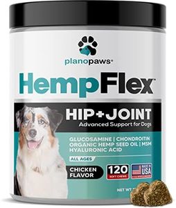 HempFlex - Glucosamine Chondroitin for Dogs - Hemp Oil for Dogs - Safe, All-Natural Dog Joint Supplement - 120 Mobility Hemp Dog Treats - Hip & Joint Support for Dogs - Dog Arthritis Pain Relief