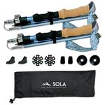 SOLA Trekking Poles Lightweight Collapsible Hiking Poles - 7075 Aluminum Alloy with Anti-Sweat Cork Grips Great for Nordic Walking, Hiking and Camping for Men Women Seniors - 2pcs per Set