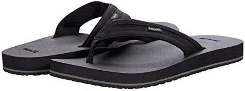 Sanuk Men's Ziggy Soft Top Flip-Flop, Black, 11