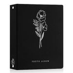 Lanpn Photo Album Scrapbook 10x13, Linen Hard Cover Archival Acid Free Top Load Pocket Photo Book with Sleeves that Holds 52 Vertical Only 10 x 13 Picture (Black)