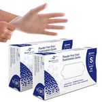 MediHands Clear Vinyl Gloves Small Disposable Surgical Gloves, Box of 200 Powder Free Latex Free & Protein Free, Medical Gloves, Food, Multi Use