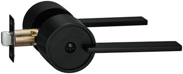 Berlin Modisch Zero Gravity Urban Series Privacy Lever Door Handle Easy to Open Locking Lever Set [for Bedroom or Bathroom] Reversible Heavy Duty – Iron Black Finish