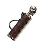 S5E5X Animal Head Immortal Lighter with Cotton core, Keychain Flint Metal Matchstick Fire Starter, Permanent Match for Emergency Survival Mountaineering Camping Hiking (Skull)