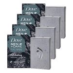 Dove Men + Care Natural Essential Oil Bar Soap to Clean and Hydrate Men's Skin Exfoliating Charcoal + Clove Oil 4-in-1 Bar Soap for Men's Body, Hair, Face and Shave 141 g 4 count