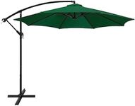 BEYOND SKY Luxury Side Pole Square Shape Outdoor Garden Umbrella With 15kgs Stand Patio Holder Umbrella-Outdoor Cantilever Garden Balcony (10ft-Green)