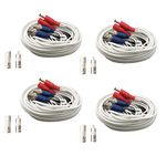 Yuarisx 4 Pack 50ft All-in-One Video Power Cables, Security Camera Cable BNC Extension Surveillance Wire Cord for CCTV Security DVR System Installation