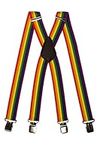 Olata Unisex Fully Adjustable Clip On Rainbow Braces/Suspenders. 2.5cm, X-Shape