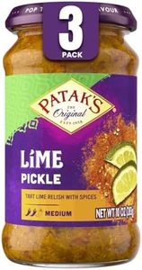 Patak’s Medium Lime Pickle - Authentic Indian Relish w/Lime Dices, Mustard Seeds & Aromatic Spices - Perfect for Sandwiches, Curries & Cold Meats - Indian Pickle - 10oz Jar (Pack of 3)