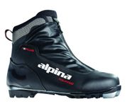 Alpina T5 Plus Cross-Country Nordic Touring Ski Boots with Zippered Lace Cover, Black, 44