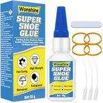 Shoe Glue 30 g, Clear Shoe Glue Sole Repair for Boots Sneakers Heels Hiking Shoes Leather Handbags, with Anti-Clog Cap, Waterproof, Heat-Resistant