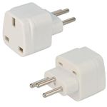 Wirafix 2 Pack Switzerland Plug Adapter, UK to Swiss Plug Adapter, Grounded Swiss Plug, Travel Adapter for Switzerland,Jordan, Liechtenstein, Madagascar, Rwanda and More (Type J), White
