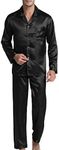 Men's Satin Pajamas Long Button-Dow