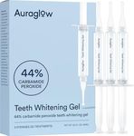 AuraGlow Teeth Whitening Gel Syringe Refill Pack, 44% Carbamide Peroxide, (3x) 5ml Syringes, 30+ Treatments