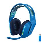 Logitech G733 LIGHTSPEED Wireless Gaming Headset with suspension headband, LIGHTSYNC RGB, Blue VO!CE mic technology and PRO-G audio drivers, Lightweight, 29 Hour battery life, 20m range - Blue