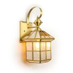 Harold Electricals Classy Square Copper Cage Decorative Wall Lamp for Living Room, Hallway, Dinning Area |Night Wall Light for Bedroom, Kitchen & Office (Bulb Included)