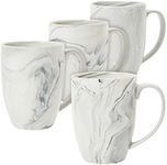 Juvale Set of 4 Grey Marble Ceramic Mugs for Coffee, Hot Cocoa, Tea (16oz)