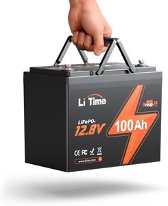 LiTime 12V 100Ah BCI Group 24 LiFePO4 Battery, 100A BMS Rechargeable Lithium Battery with Up to 15000 Cycles, 1.28kWh -Higher Energy Density, Perfect for RVs, Van, Trailer, MotorHome and Boats