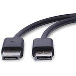 PRUTHVIK DisplayPort DP to DP DisplayPort Cable, DP to DP Male to Male Cable Cord for PC, Laptop, TV & Gaming Monitor - 4K@30Hz Resolution Ready (1.8M - 180 cm - 5.9 Foot) - Black