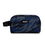 PackIt Freezable Snack Box, Sporty Camo Charcoal Navy, Built with EcoFreeze Technology, Collapsible, Reusable, Zip Closure with Buckle Handle, Great for All Ages and Fresh Snacks on The go