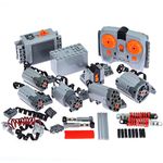 ASTEM 36Pcs Power-Function-Motor-Set Compatible with Technic-Parts. Include IR-Receiver, Battery-Box, Motor, Power Function Light, Extension Wire, Servor-Motor, Shock-Absorber for Technic Project