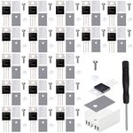 Youmile 20 pcs RFP30N06LE 30A 60V Mosfet Transistor N-Channel Power MOSFET Transistor ESD Rated TO-220 with Heatsink screw washer Rubber Silicone screwdriver for Arduino