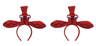 Beistle 60328 2Piece Lobster Headbands, , Red/Black