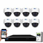 GW Security 16 Channel 12MP 4K @30FPS Face Recognition PoE Security Camera System with 8 x 12MP (4000x3000P) IP Color Night Vision Waterproof Microphone AI Dome Cameras, 10 Smart AI Functions