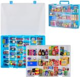 Aptbyte Toy Storage Case Compatible with Mini Brands Collector Toys, for Shopkins, for Real Littles, and for LOL Surprise Series 1, 2, 3, 4, Collectible Compartments for Miniatures (Blue)