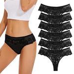 Evolyline lace thong for women sexy underwear multipack T Back Low Waist Thong Knickers for women womens thongs lace panties thongs for Ladies Black