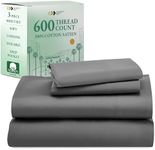 California Design Den Luxury 3 Piece Twin Sheet Set - 100% Cotton, 600 Thread Count Deep Pocket Fitted and Flat Sheets, Soft Hotel Quality Bedding and Pillowcases with Sateen Weave - Gray