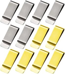 Mvwarj 12 Pack Stainless Steel Money Clip Small Men's Slim Pocket Cash Wallet Credit Business Card Holder (silver+gold)