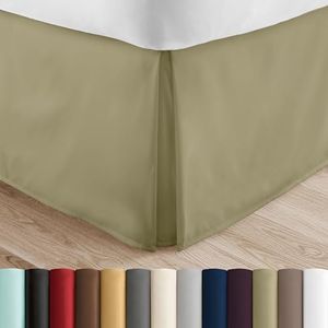 Simply Soft Premium Pleated Bed Skirt Dust Ruffle, Sage, Full