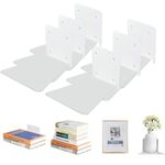 devesanter Floating Bookshelves, L type Invisible Bookshelf, Floating Book Shelves Wall Mounted Storage for Home Room Creative Decoration Book Display (6 Pack, White)