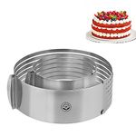 NewlineNY Stainless Steel 2 Pieces Adjustable Multilayer Circular Molding Plating Forming Round Cake Rings, Set of 2 (10 to 12” + 6 to 8” x 3.2” H)