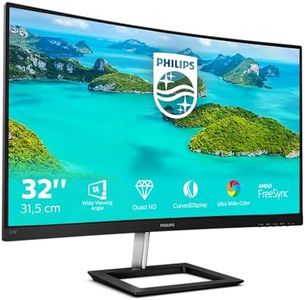 Philips 325E1C- 32 inch QHD Curved Monitor, 75Hz, 4ms, VA, AMD FreeSync, Flicker Free, Smart Image (2560 x 1440, 250 cd/m², HDMI 1.4/VGA/.DP 1.2)