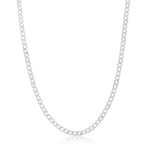 NYC Sterling Unisex 3mm Solid Sterling Silver .925 Curb Link Chain Necklace, Made in Italy