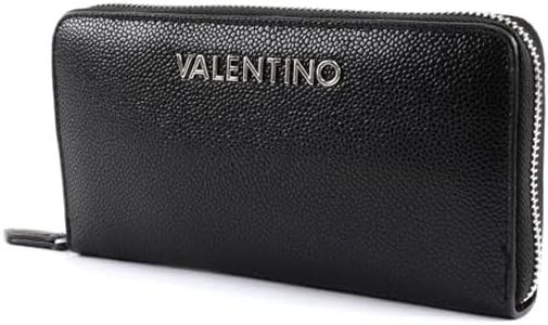 Valentino by Mario Divina - Pelle sintetica Portafogli Donna, Nero, 2.5x10.5x14.5 cm (B x H T)