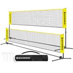SONGMICS SYQ500Y Adjustable Height Volleyball Badminton Net for Tennis, Beach, Volleyball, Garden, Park, Outdoor, Yellow