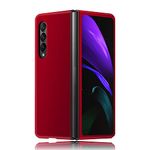 Case Creation Rubber Back Case For Samsung Z Fold3 (2022),Samsung Galaxy Z Fold 3 Sm-F711Bzeainu 5G (6.7-Inch) Matte Finish Back Case Cover Guard Color - Wine Red