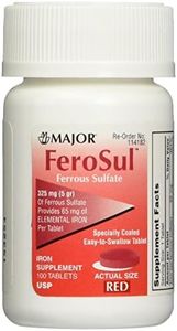 Major FeroSul Ferrous Sulfate 325mg, 100 Iron Supplement Tablets each (Value Pack of 3)