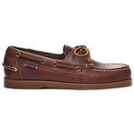 Sebago Portland Waxed Boat Shoes - Handsewn Waxed Leather Moccasins with Leather Sock Lining and Non-Marking, Slip-Resistant Rubber Outsoles, Brown-honey, 6.5 UK