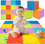 Ultimate Foam Play Mat Set - Interlocking Floor Tiles for Kids | Colorful Foam Puzzle Mats | Safe and Durable Kids Floor Mats | Ideal Play Mat for Toddlers 1-3 | 12x12-16 Tiles | Non Toxic