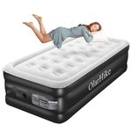 OlarHike Single Air Bed, Inflatable Mattress with Built-in Electic Pump, Self-inflating Folding Guest Airbed, Inflatable Air Mattresses For Camping or Home Use with Storage, 198x102x46cm(Black)
