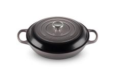 Le Creuset Signature Enamelled Cast Iron Shallow Casserole Dish With Lid, 30 cm, 3.2 Litres, Flint, 21180304442430