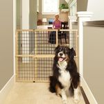 MyPet North States 50" Extra Wide Wire Mesh Petgate: Hassle Free Install with no Tools. Pressure Mount. Fits 29.5"-50" Wide (32" Tall Sustainable Hardwood)