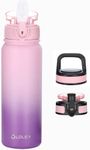 Oldley Water Bottles 20 oz Insulated Water Bottle with Straw 3 Lids,Vacuum Stainless Steel Water Bottles, Leak & Sweat Proof Sport Water Bottle Gym for Kids Adults