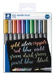 STAEDTLER 8321 TB10 metallic brush pens, wallet of 10 assorted colours