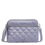 Vera Bradley Women Performance Twill Shoulder Bag with Three Compartments, Lavender Sky, One Size